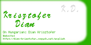 krisztofer dian business card